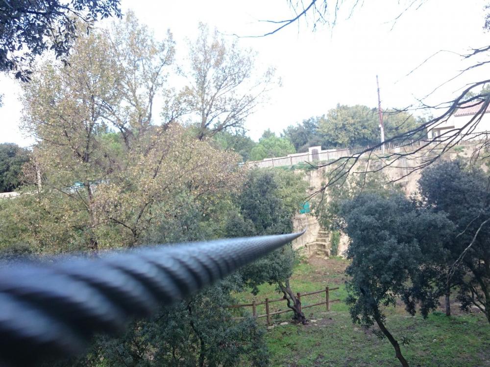 La tyrolienne de la via ferrata de Boisseron