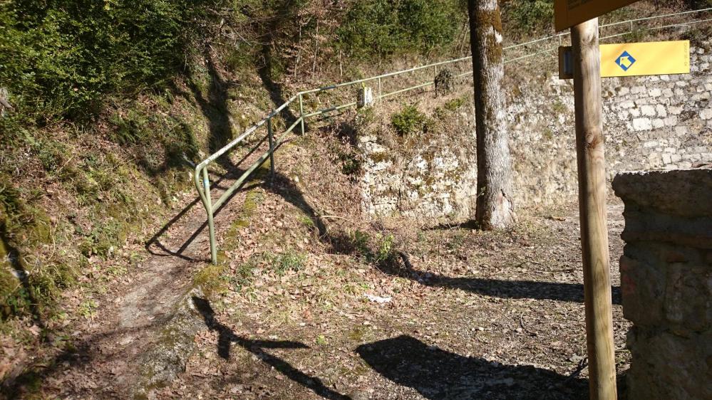 Une des reprises de sentier après traversées de la route du Col du Chat