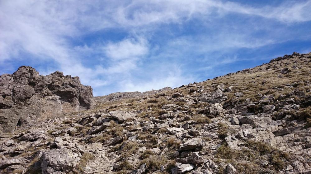 L' arête de montée au Pech de Bugarach