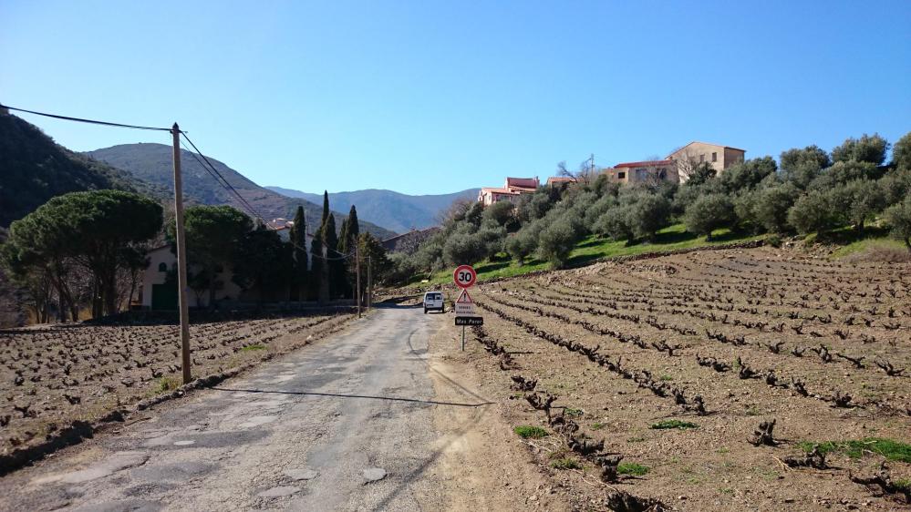 Une route du col de Banyuls très dégradée du côté français !