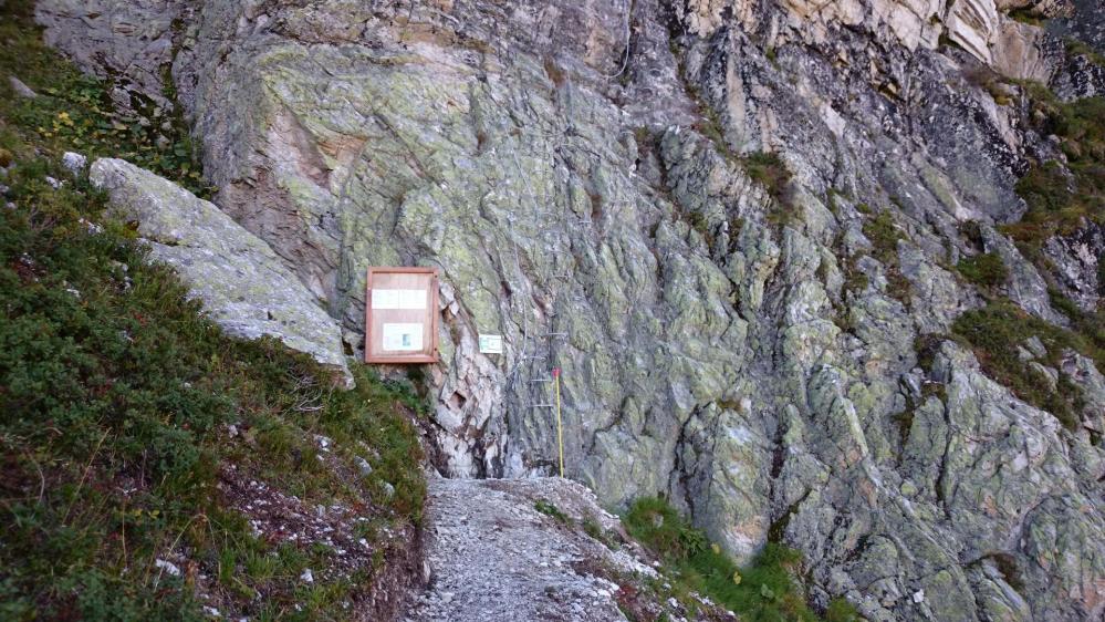 Le départ de la via ferrata des Bourtes à Belle Plagne