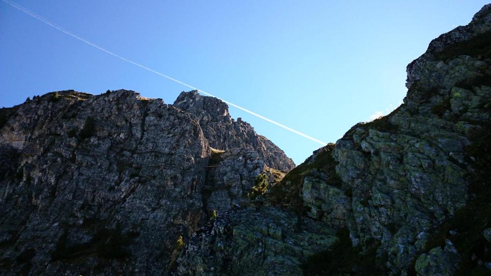 Le site de la via ferrata de la falaise des Bourtes à la Plagne