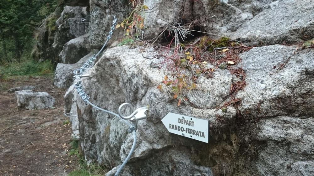 Départ de la via ferrata de Prabouré secteur 1 Passerelle