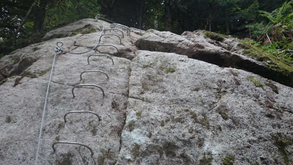 Dernier mur de la via ferrata des rochers du Ronzier