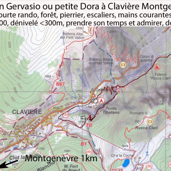 Pont tibétain des  gorges San Gervasio à claviere, un des points de départ de la via ferrata del Rocca Clari