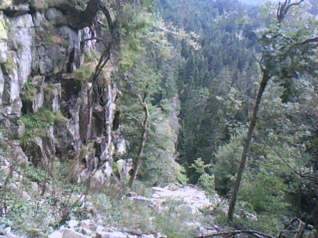 le couloir de remontée sur le côté des Hrschsteien (vosges)