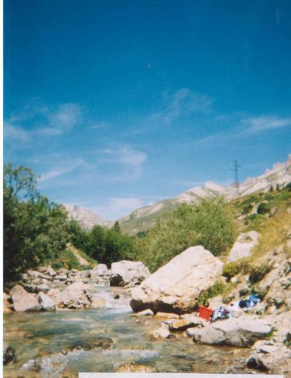 Première lessive dans le col du Lautaret (juillet 2003)