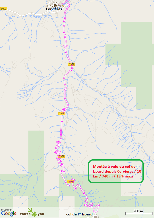 Montee a velo du col de l izoard depuis cervieres