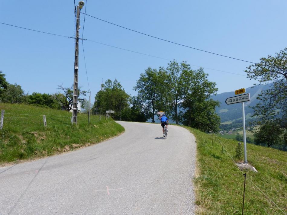 Arrivée au col de Leschaux