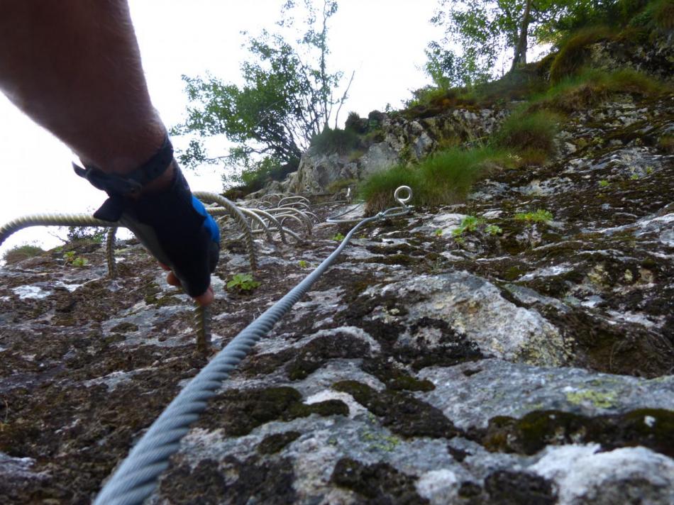 via ferrata des passerelles à Vaujany, en vue de la sortie