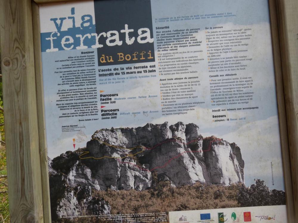 Panneau d' info via ferrata du Boffi