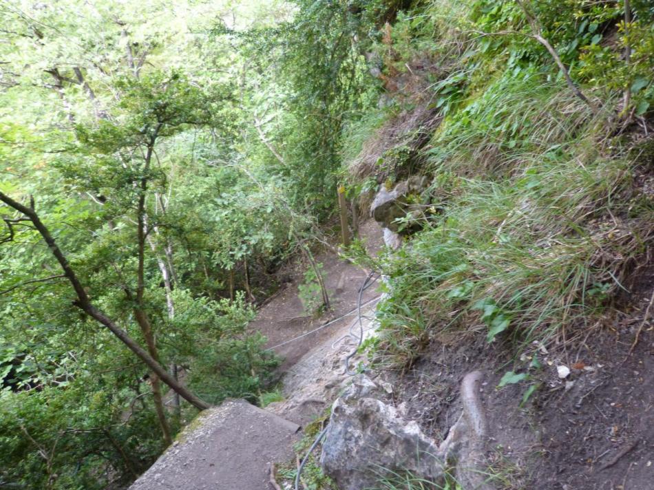 la descente cablée avant de reprendre la via dans la facile du Boffi