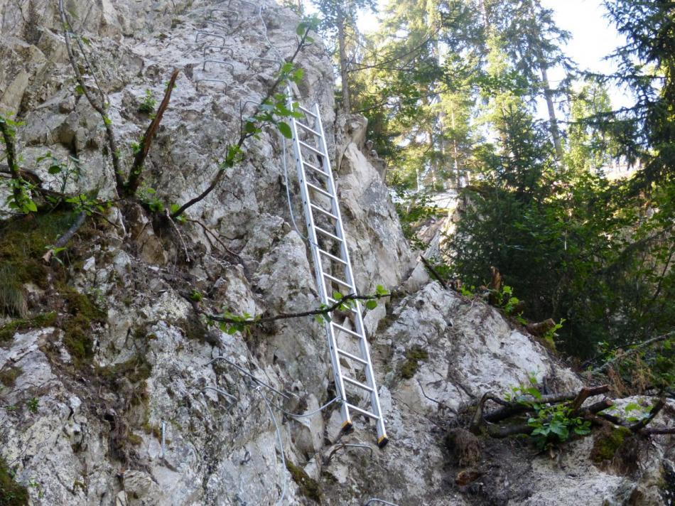 l' échelle en alu après la passerelle