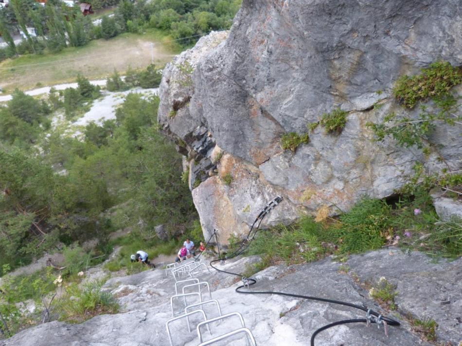 comité d' accueil à la fin de la via ferrata !