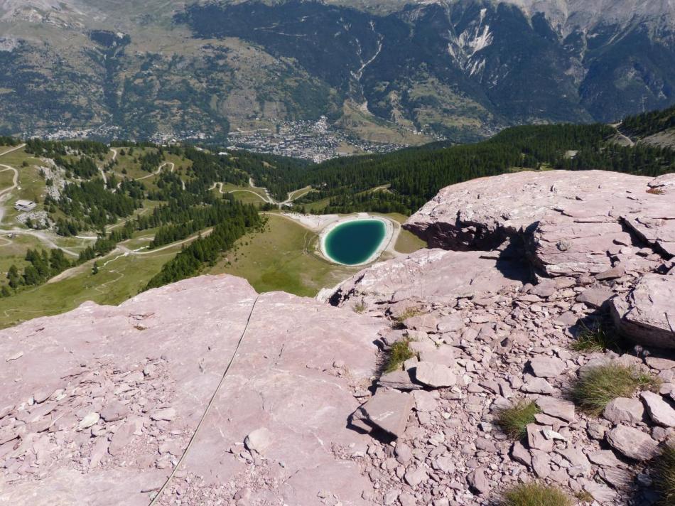 la sortie de la via facile du rocher blanc