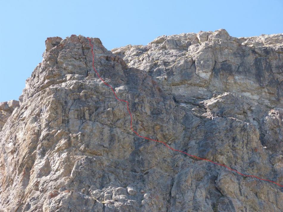 Itinéraire qui mène au sommet de la via du rocher blanc (Serre Chevalier)