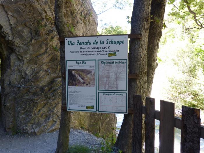 la via ferrata de la Schappe (panneau d'info)