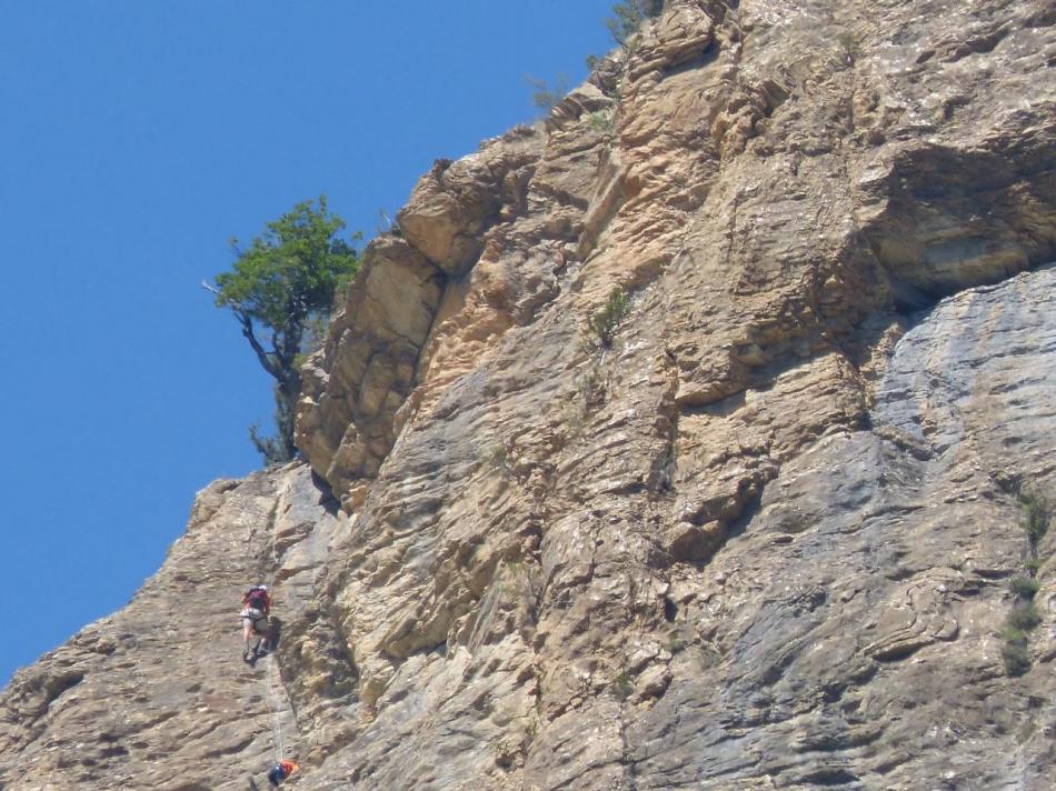 la sortie de la voie du Colombier aux Vigneaux