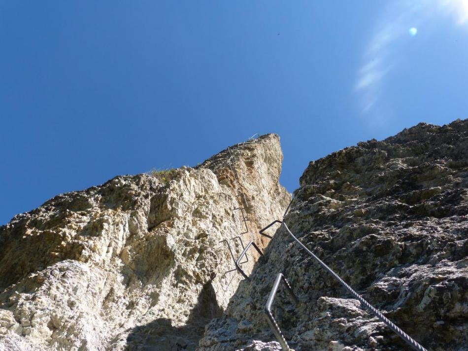 la via ferrata des Bettières - le grand pilier, impressionnant mais pas très difficile !