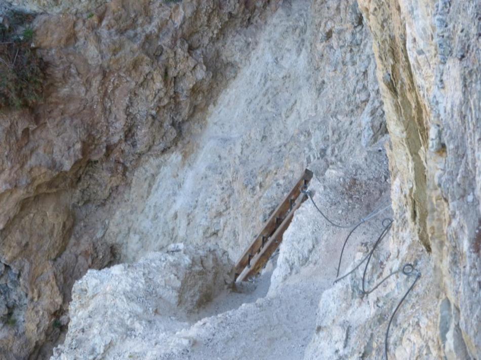 l' échelle de sortie dans la via des Bettières
