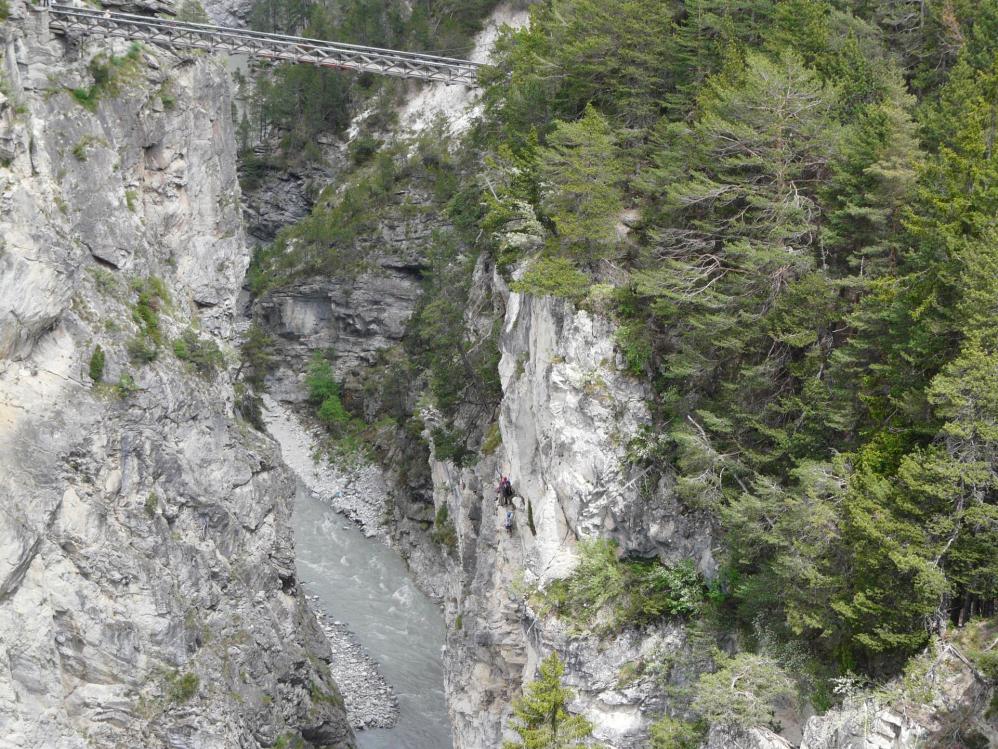 La traversée des Anges à Aussois juste avant la passerelle