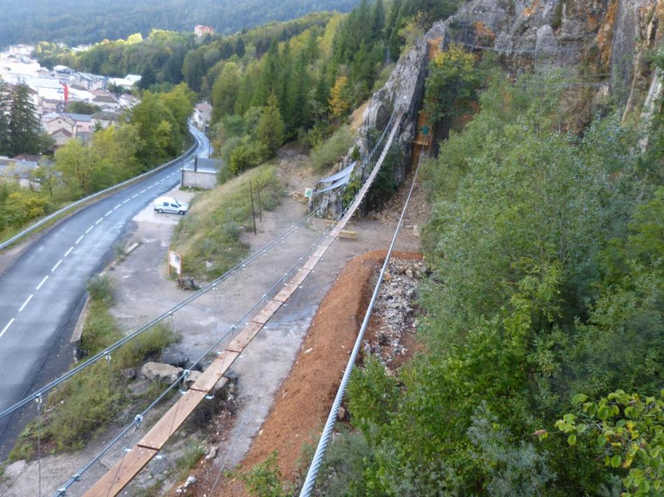 les nouvelles installations de la via ferrata du rocher au Dade à Morez