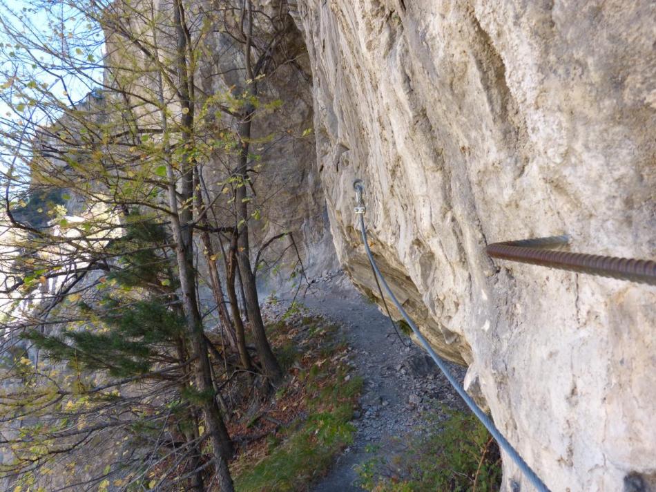 via des gorges de la Durance - parcours rouge, petit moment de répit dans le haut du parcours