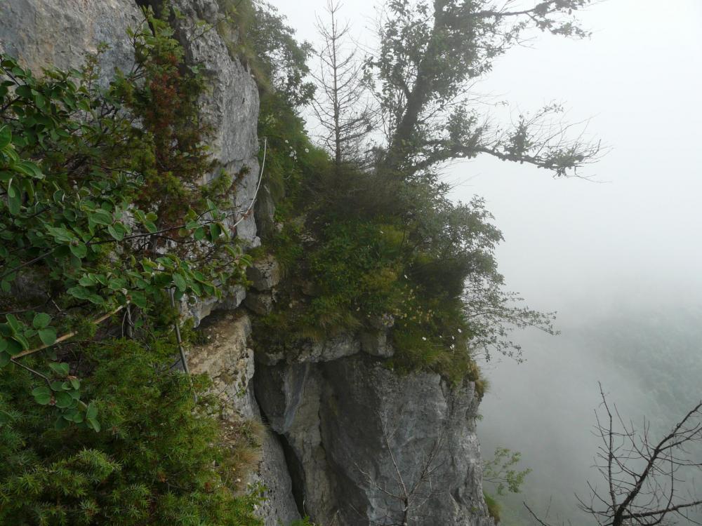 via ferrata, sortie de la grotte du maquis