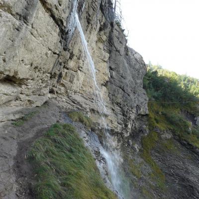 Via ferrata de la cascade aux Diablerets,la tyrolienne