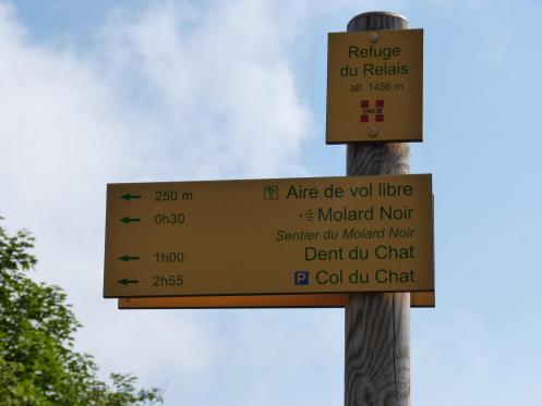 Indications de départ pour la dent du Chat et le Mollard