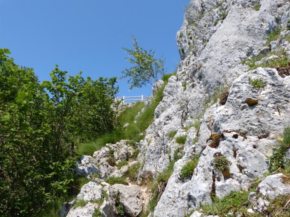 la balustrade au pied du dernier ressaut de la dent du Chat