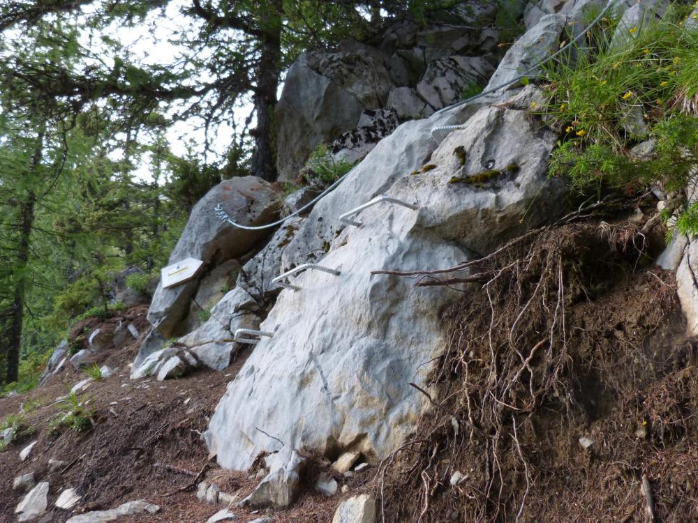 Départ de la jaune à la via ferrata de Rouanne