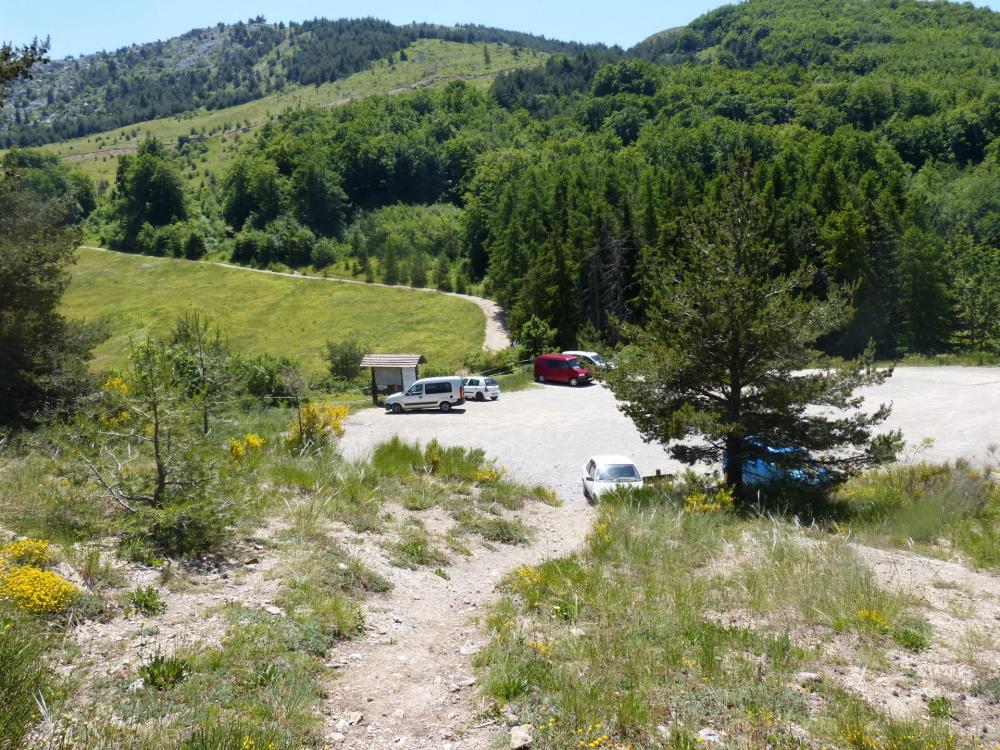 Le parking du col des Guérins