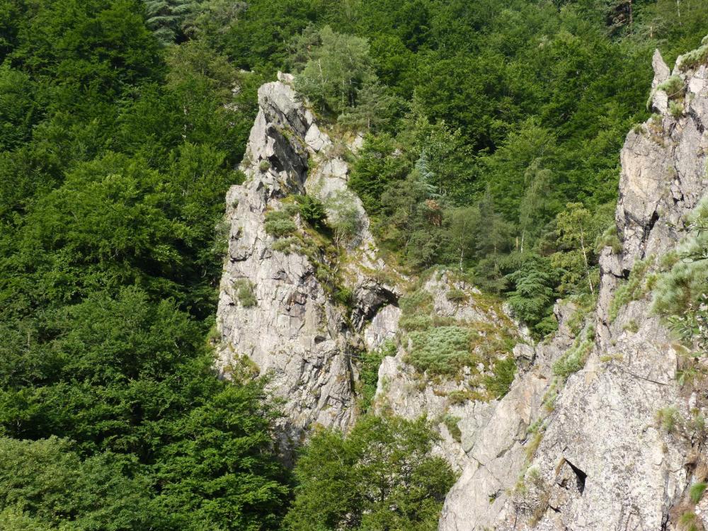 Vue générale sur la dernière partie de la via ferrata adulte de Planfoy