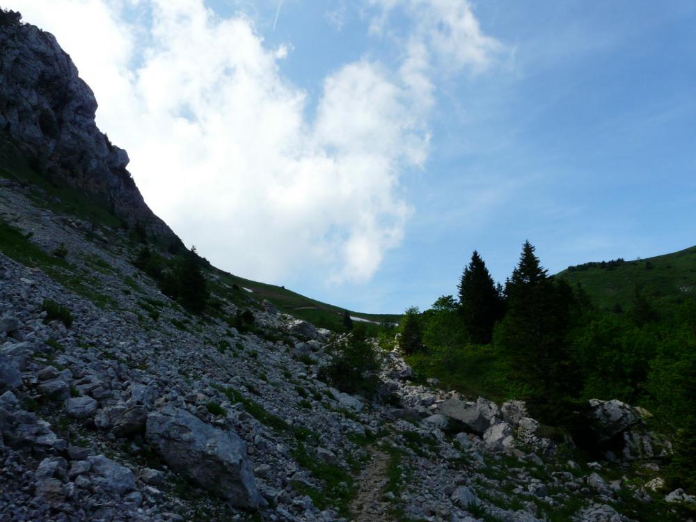 Le sentier en direction du Grand Som