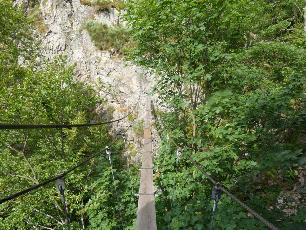 grande passerelle précédant la remontée du dernier pilier à la via adulte de Planfoy