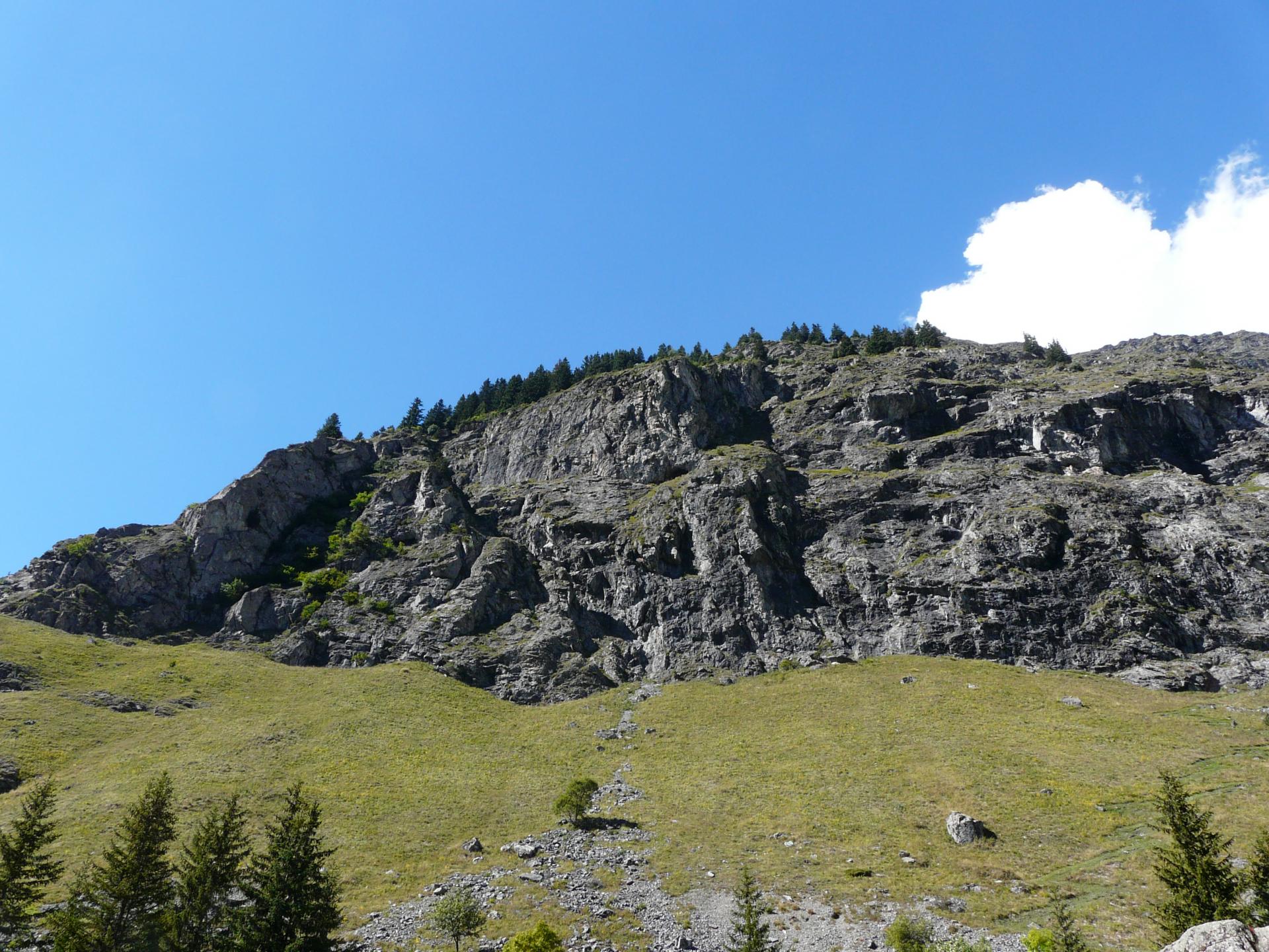 le rocher de la via ferrata de plan du Bouc