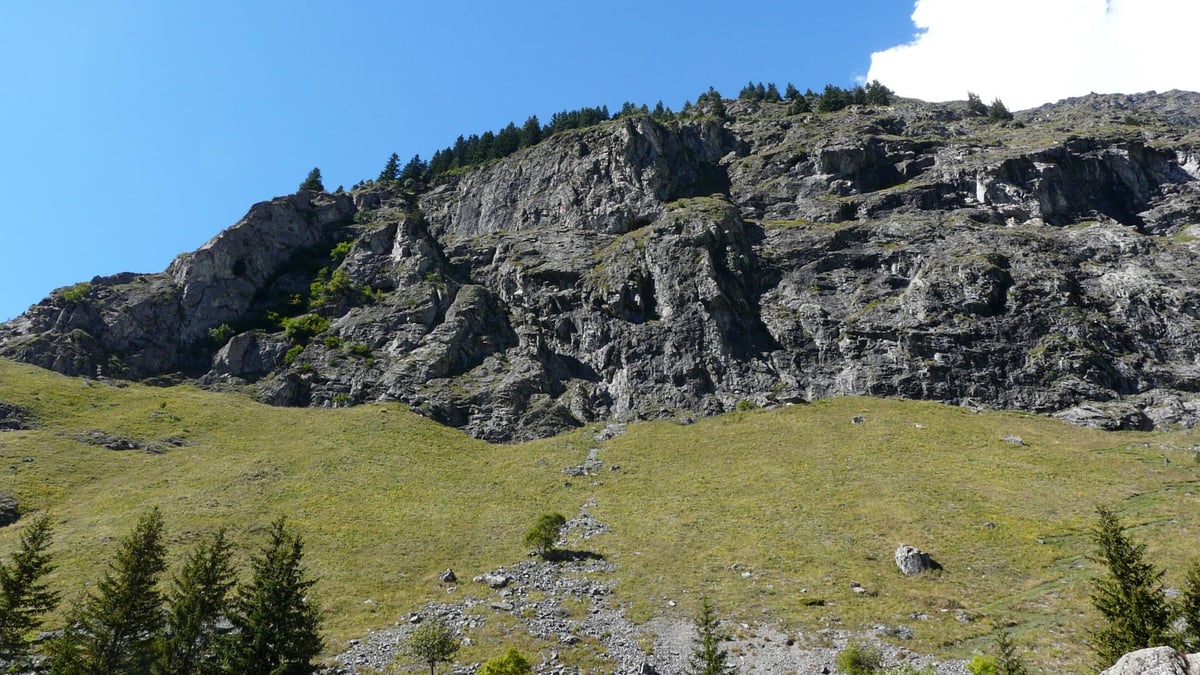 le rocher de la via ferrata de plan du Bouc