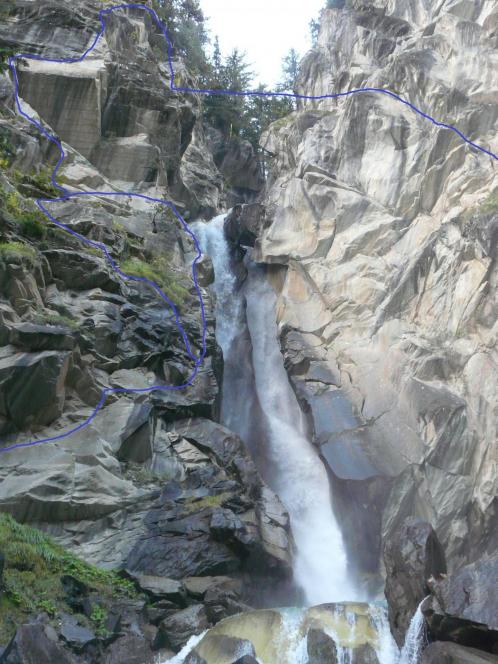 Itineraire de la via ferrata de la cascade de la Fraîche à Pralognan