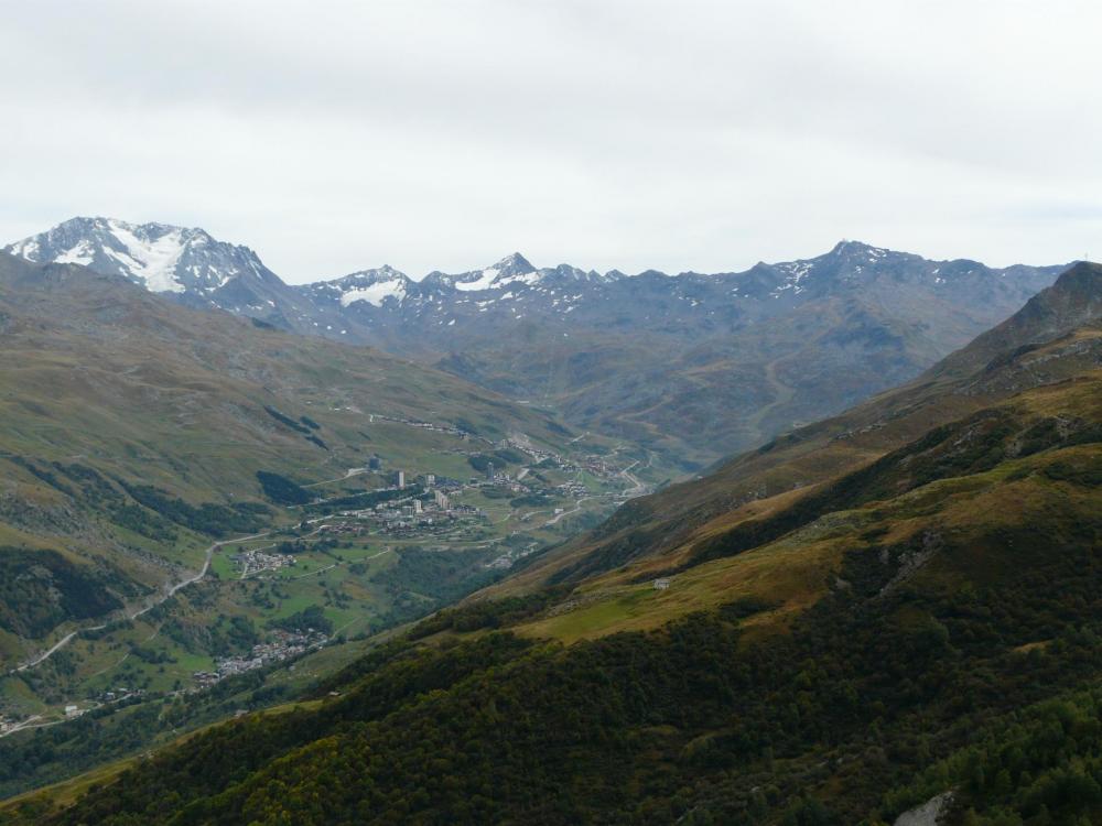 belle vue sur Val Thorens depuis la via du Cochet