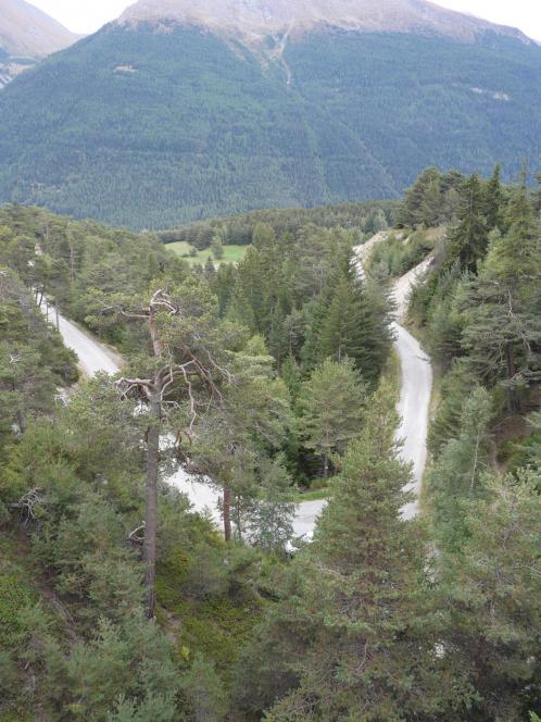 Du sommet on voit bien le chemin d' accès