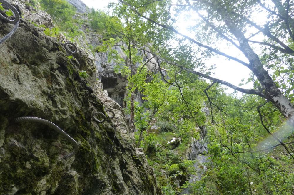 C' est à la sortie de la montée verticale, que l' on aperçoit le toit de la baume ou grotte de cristal !