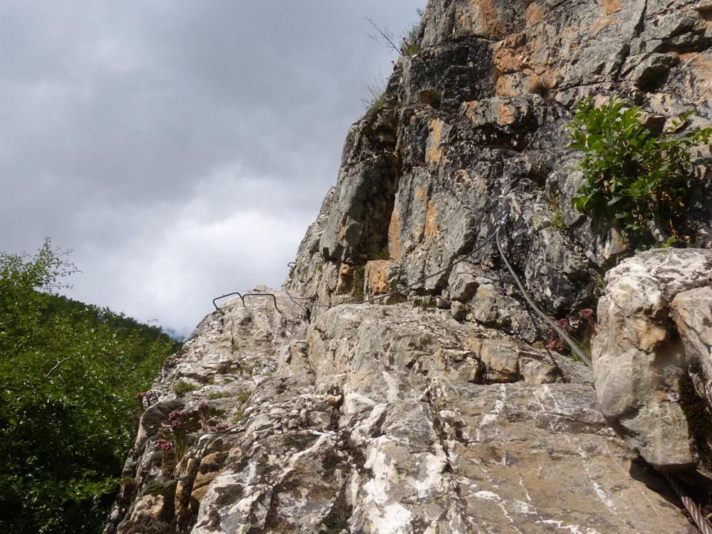 parcours 2 via du rocher du Bez, on arrive à un premier replat