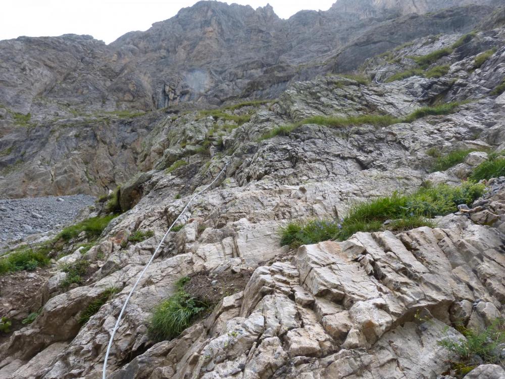 le départ de la via ferrata de l' aiguillette du Lauzet