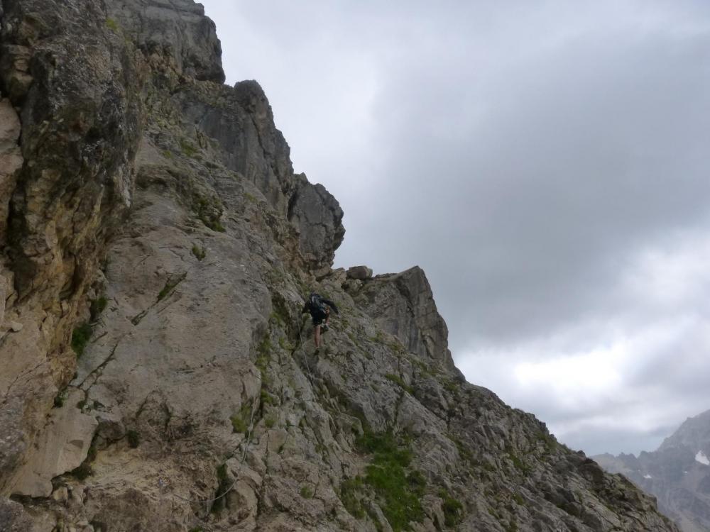 Tout au début du parcours de la via ferrata de l'aiguillette du Lauzet