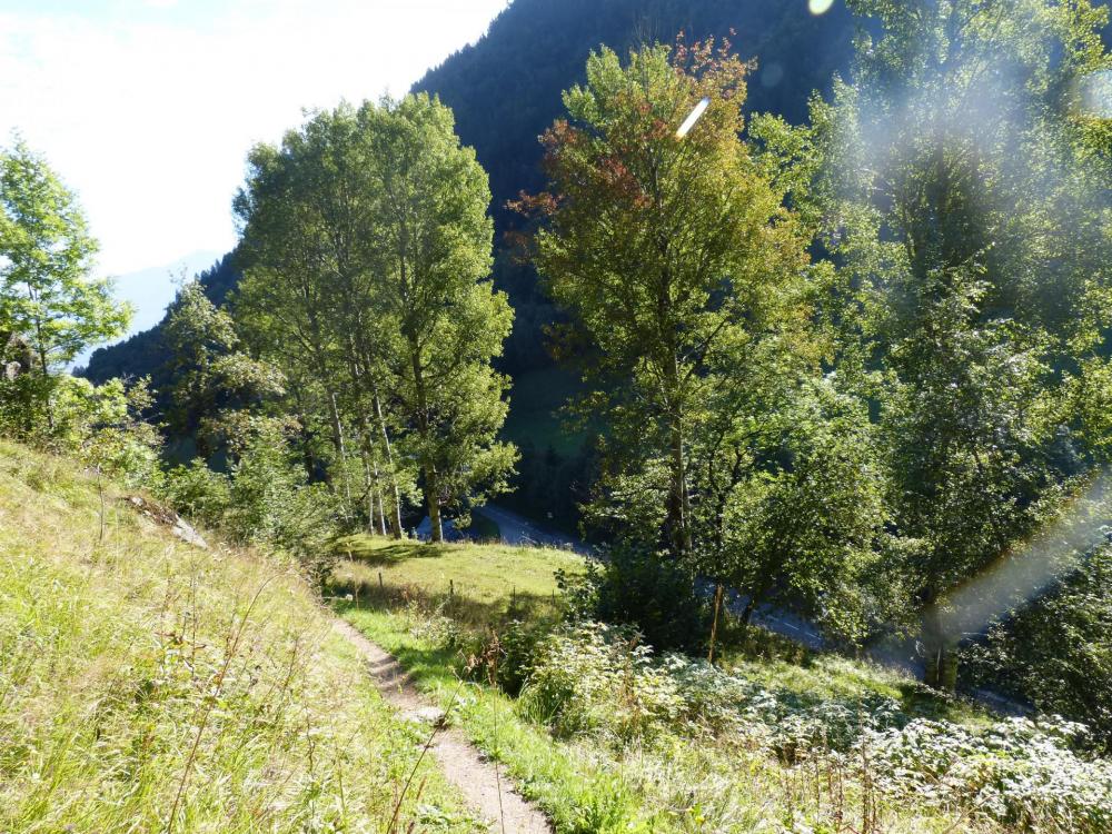 Départ du chemin d' accès à la via de la Chal