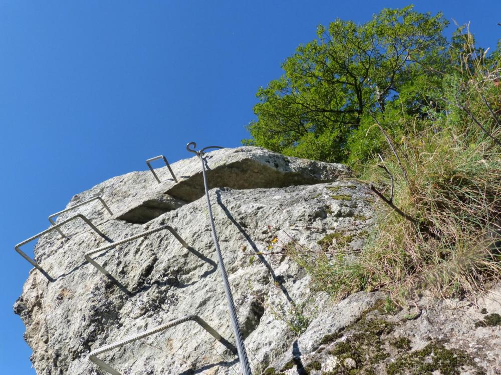 Sortie de la première partie verticale de la via de la Chal