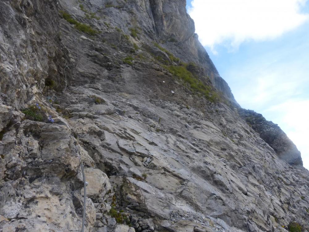 Ressaut final à descendre dans le Pas del' Ours