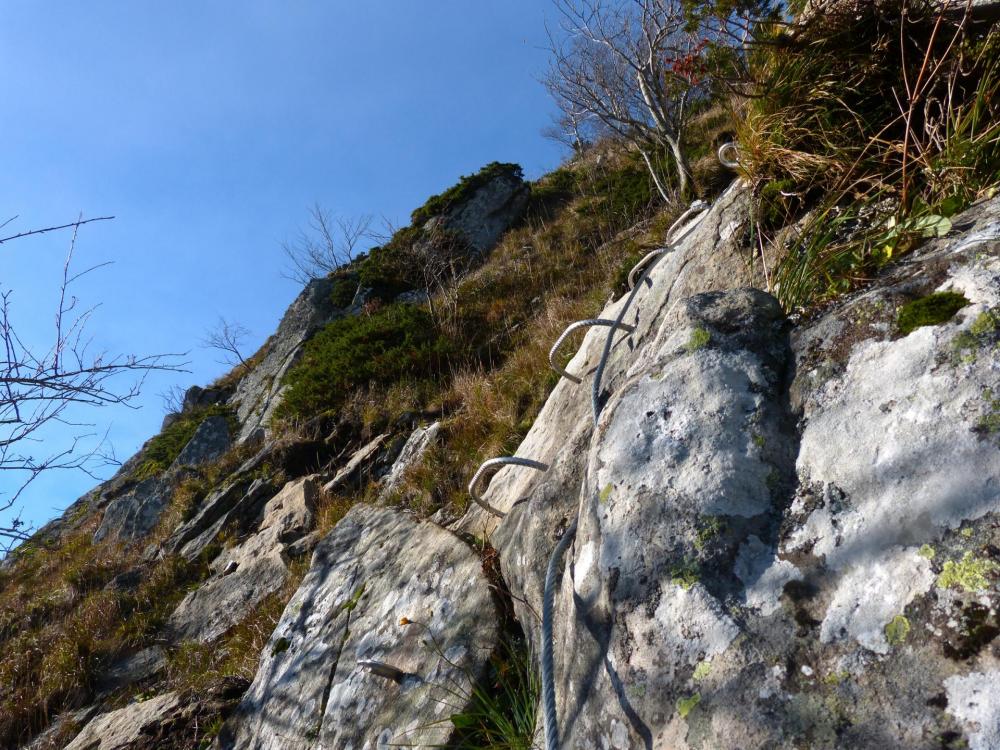 Approche de la sortie de la via ferrata du capucin