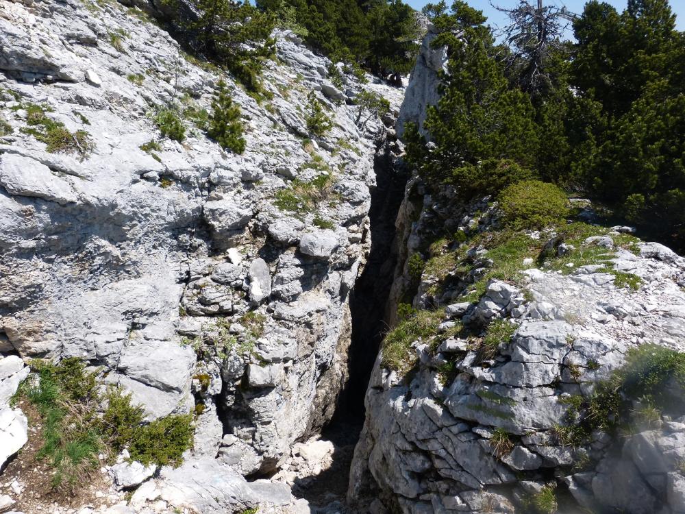 La faille qui mène au Golet de l' Agneau